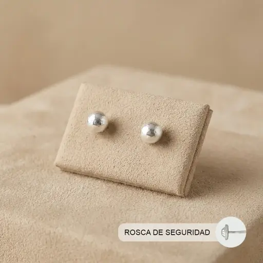 [P-AR-160] Topo ortopedico en Plata ley 925 rosca de seguridad bola #5