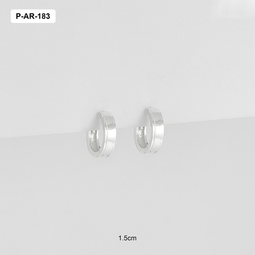 [P-AR-183] Argolla huggie plata lisa 1.5 cm