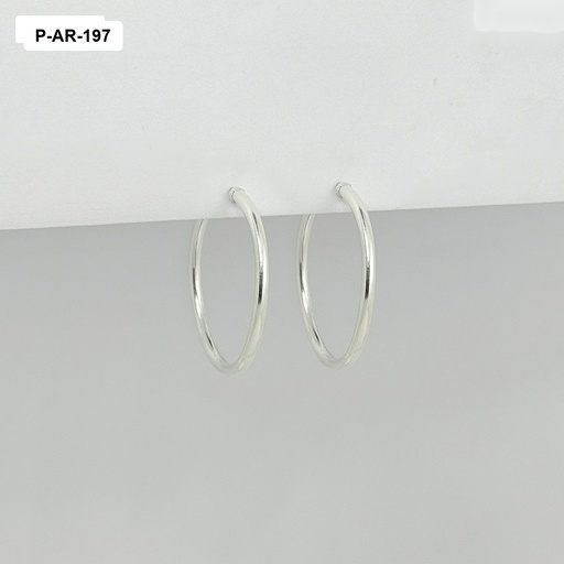 [P-AR-197] Arete argolla lisa tubular 3,2cm plata 925