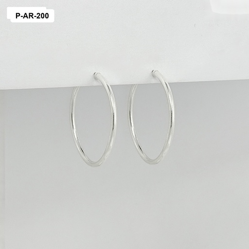 [P-AR-200] Arete argolla lisa tubular 3,5cm plata 925
