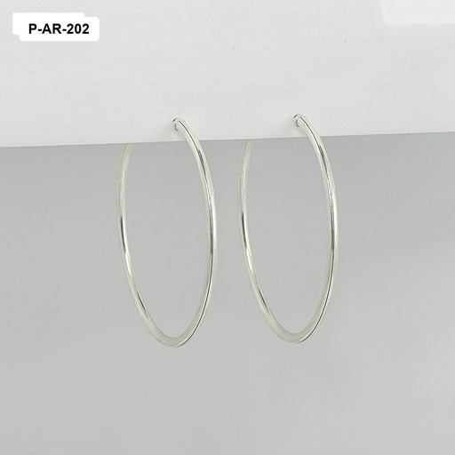 [P-AR-202] Arete argolla lisa tubular 5cm plata 925
