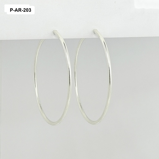 [P-AR-203] Arete argolla lisa tubular 6cm plata 925