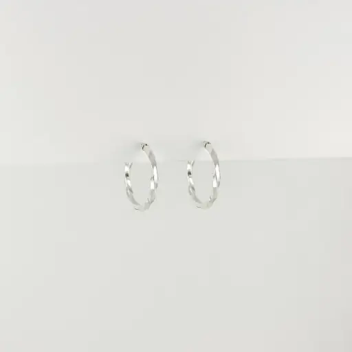 [P-AR-238] Argollas en plata ley 925 entorchadas 2.3 cm
