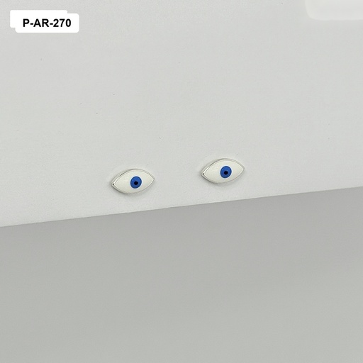 [P-AR-270] Topo plata 925 ojitos ovalados blancos