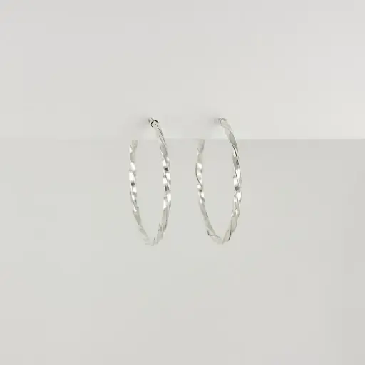 [P-AR-278] Argollas en plata ley 925 entorchadas 5 cm