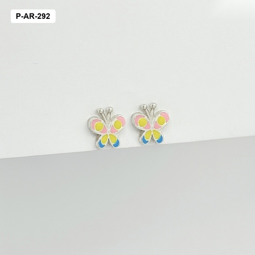 [P-AR-292] Topo plata 925 mariposa esmaltado