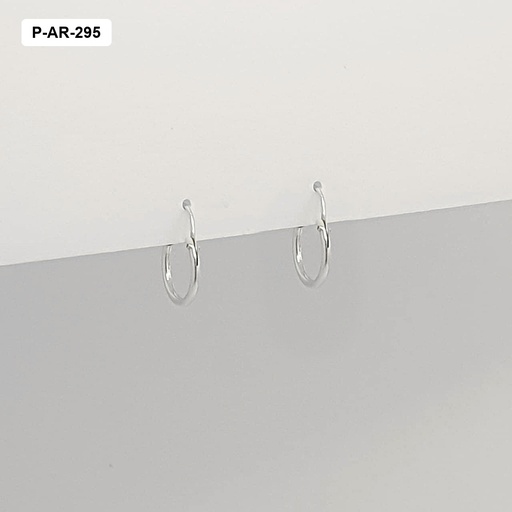 [P-AR-295] Argolla plata 925 lisa gancho anzuelo 1,2cm