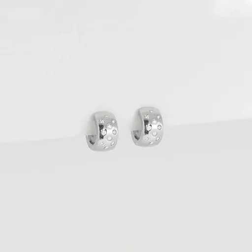 [P-AR-380] *ARGOLLA PLATA LEY 925 B. RODIO HUGGIE ANCHA REDONDA 1.3 CM