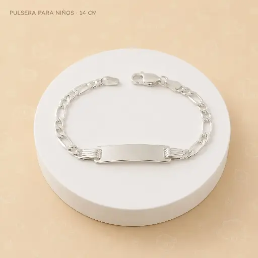[P-PL-147] Pulsera en plata ley 925 esclava para niños tejido cartier 14cm
