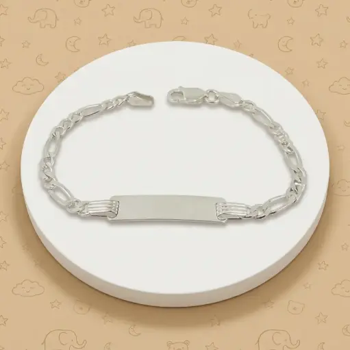 [P-PL-147] Pulsera en plata ley 925 esclava para niños tejido cartier 14cm