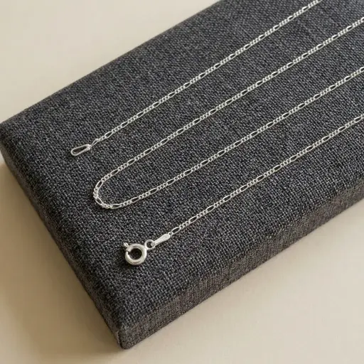 [P-CD-100] Cadena en Plata ley tejido cartier extra delgada 55 cm