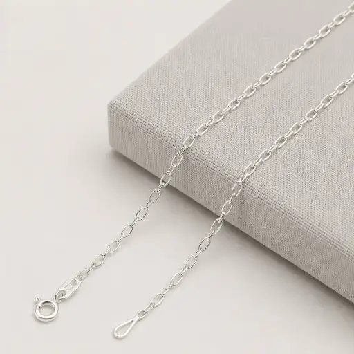 [P-CD-103] Cadena plata 925 tejido bilbao 45 cm