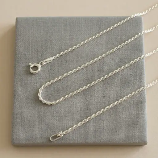 [P-CD-109] Cadena en Plata ley cordón 55 cm