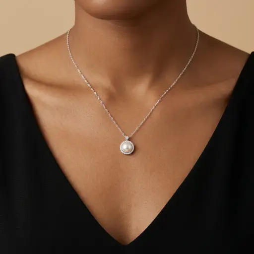 [P-CDD-101] Collar en Plata ley 925 dije perla