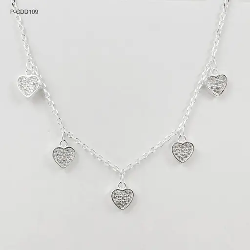 [P-CDD-109] *COLLAR EN PLATA LEY 925 DOBLE CORAZONES