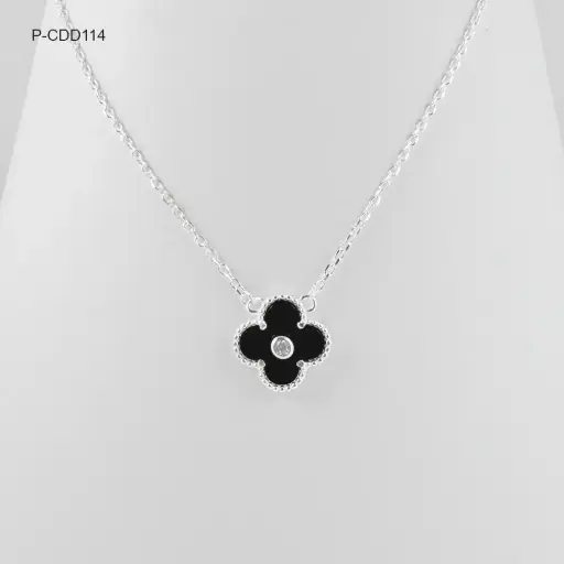 [P-CDD-114] *COLLAR EN PLATA LEY 925 VAN CLEEF NEGRO