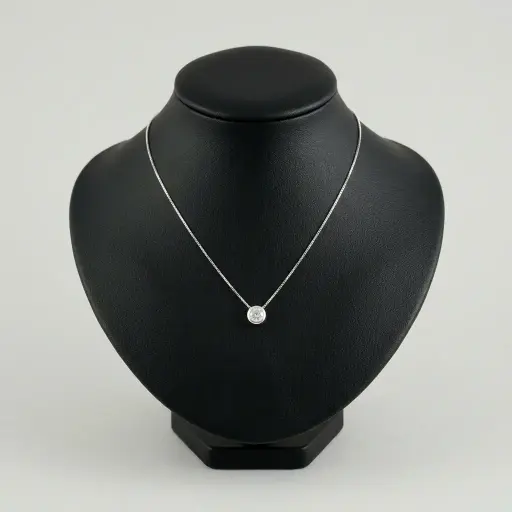 [P-CDD-122] Collar en Plata ley 925 dije punto de luz circón bicel