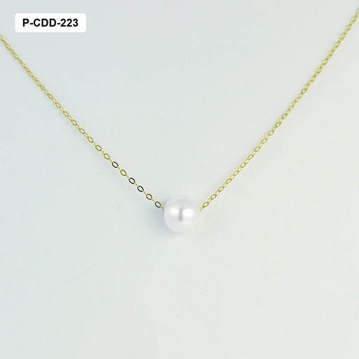 [P-CDD-223] Cadena con dije perla solitario gold plata 925
