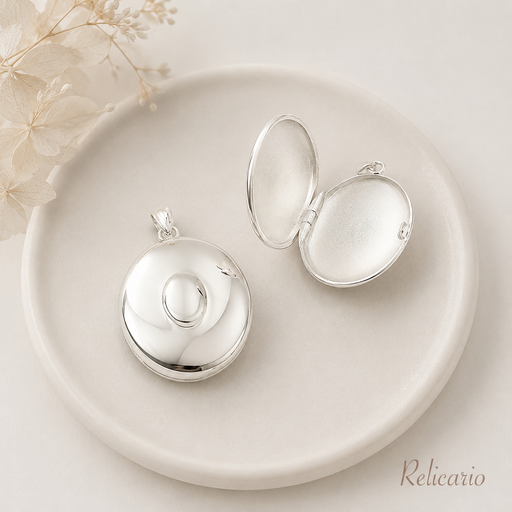 [P-DJ-101] Dije relicario ovalado plata 925