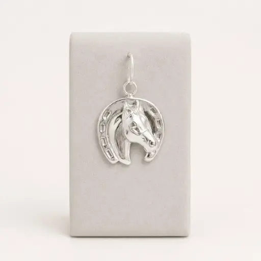 [P-DJ-139] Dije plata 925 herradura caballo 2 cm