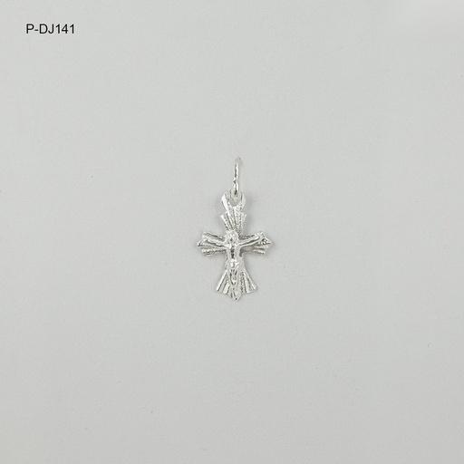 [P-DJ-141] Dije plata 925 cruz puntas cristo 1.8 cm