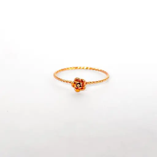 [AC-AN-102] Anillo en acero gold rose flor