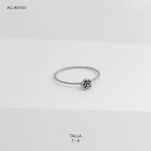 [AC-AN-103] Anillo en acero silver flor