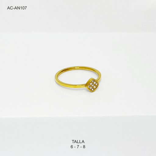 [AC-AN-107] Anillo en acero rombo circonia
