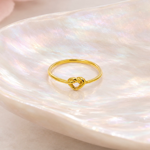 [AC-AN-108] Anillo en acero gold nudo corazón