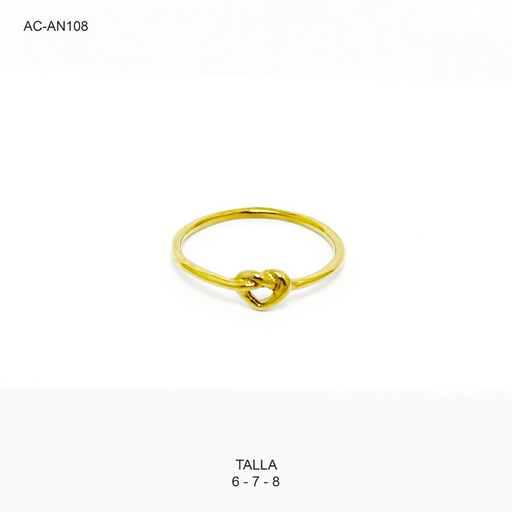 [AC-AN-108] Anillo en acero gold nudo corazón