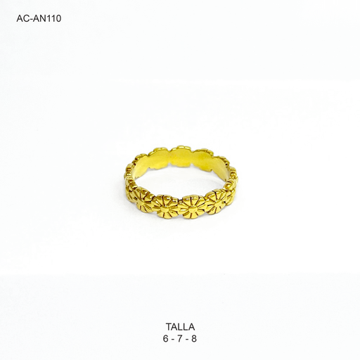 [AC-AN-110] Anillo en acero gold margaritas