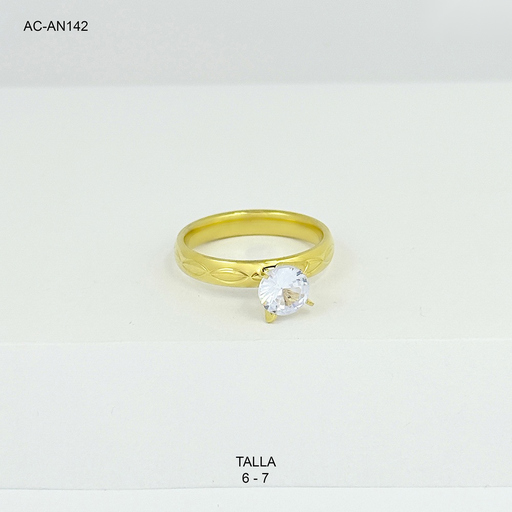 [AC-AN-142] Anillo en acero multicolores solitario surtido