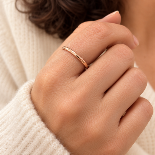 [AC-AN-155] Anillo en acero gold rose aro extra delgado