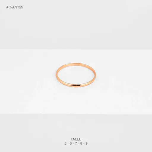 [AC-AN-155] Anillo en acero gold rose aro extra delgado