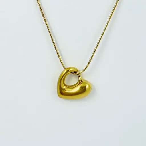 [AC-CDD-124] Collar en acero gold dije corazón