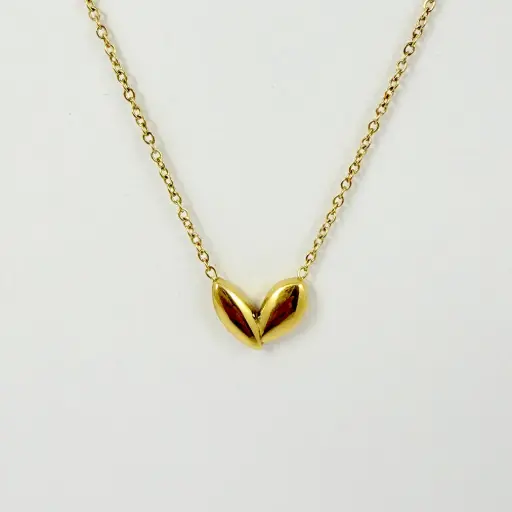 [AC-CDD-128] Collar en acero gold dije corazón modelo 2