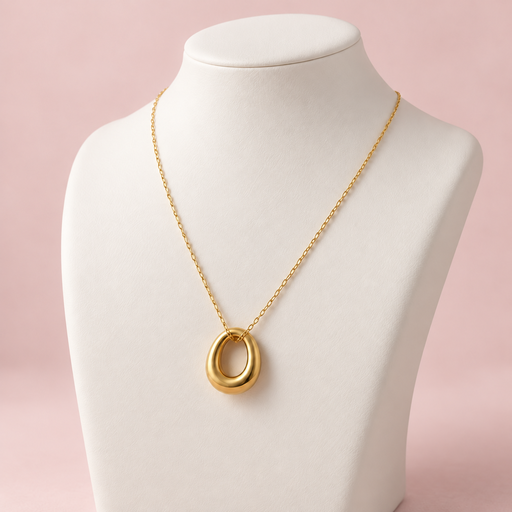 [AC-CDD-146] Collar en acero gold dije geométrico