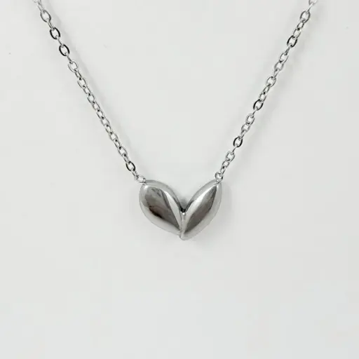 [AC-CDD-170] *COLLAR EN ACERO SILVER DIJE CORAZÓN