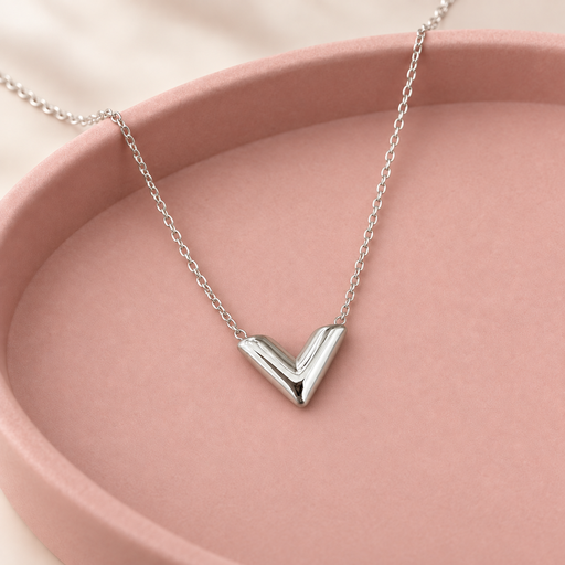 [AC-CDD-173] Collar en acero silver dije v