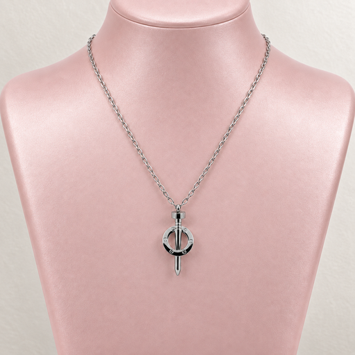 [AC-CDD-177] Collar en acero silver dije clavo cartier