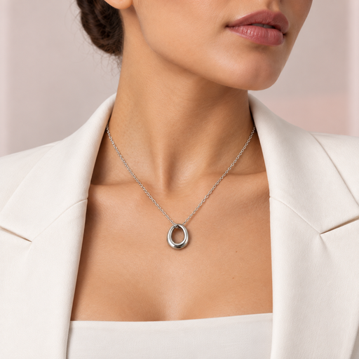 [AC-CDD-182] Collar en acero silver dije geométrico