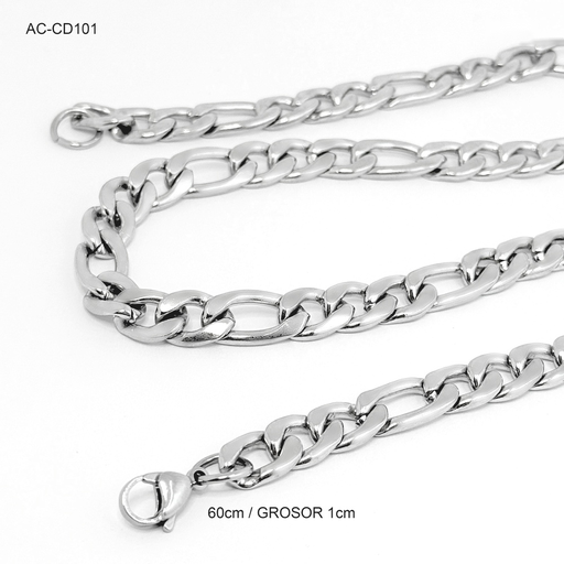 [AC-CD-101] *CADENA ACERO SILVER TEJIDO CARTIER 60 CM / 1CM