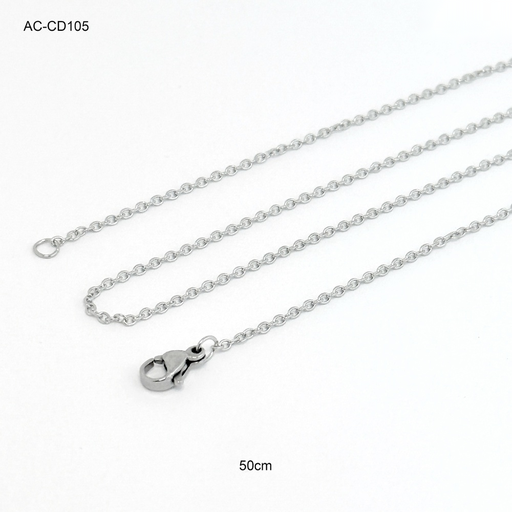 [AC-CD-105] Cadena acero silver tejido forzada  50cm