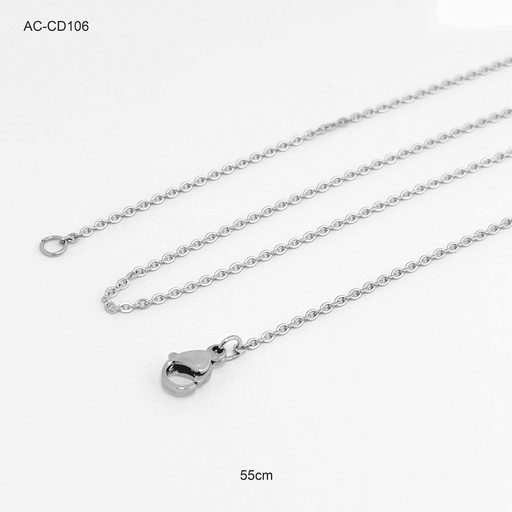 [AC-CD-106] Cadena acero silver tejido forzada 55cm