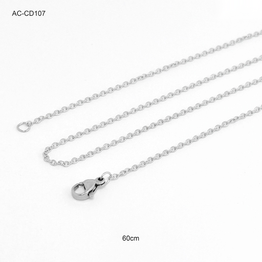 [AC-CD-107] Cadena acero silver tejido forzada 60cm