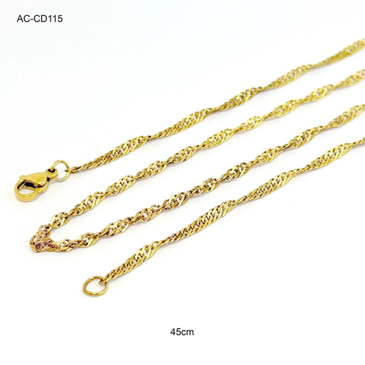 [AC-CD-115] Cadena acero gold tejido singapur 45cm