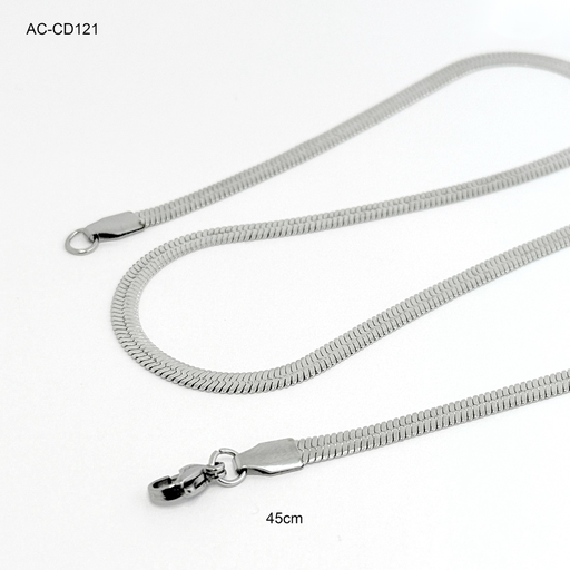 [AC-CD-121] *CADENA ACERO SILVER TEJIDO SERPIENTE 4MM 45CM