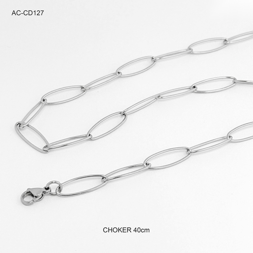 [AC-CD-127] Cadena acero silver choker 40cm