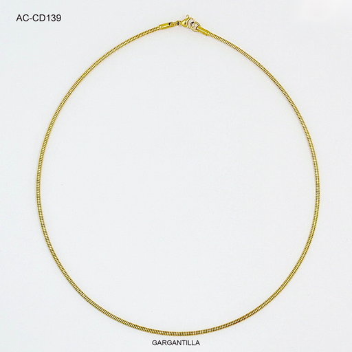 [AC-CD-139] Gargantilla acero gold tipo guaya
