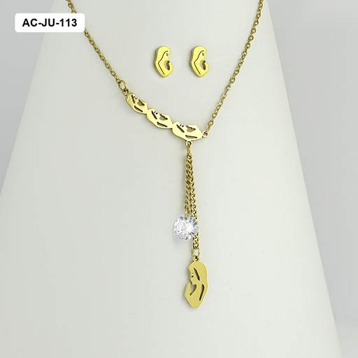 [AC-JU-113] *JUEGO ACERO GOLD VIRGENCITAS CRISTAL